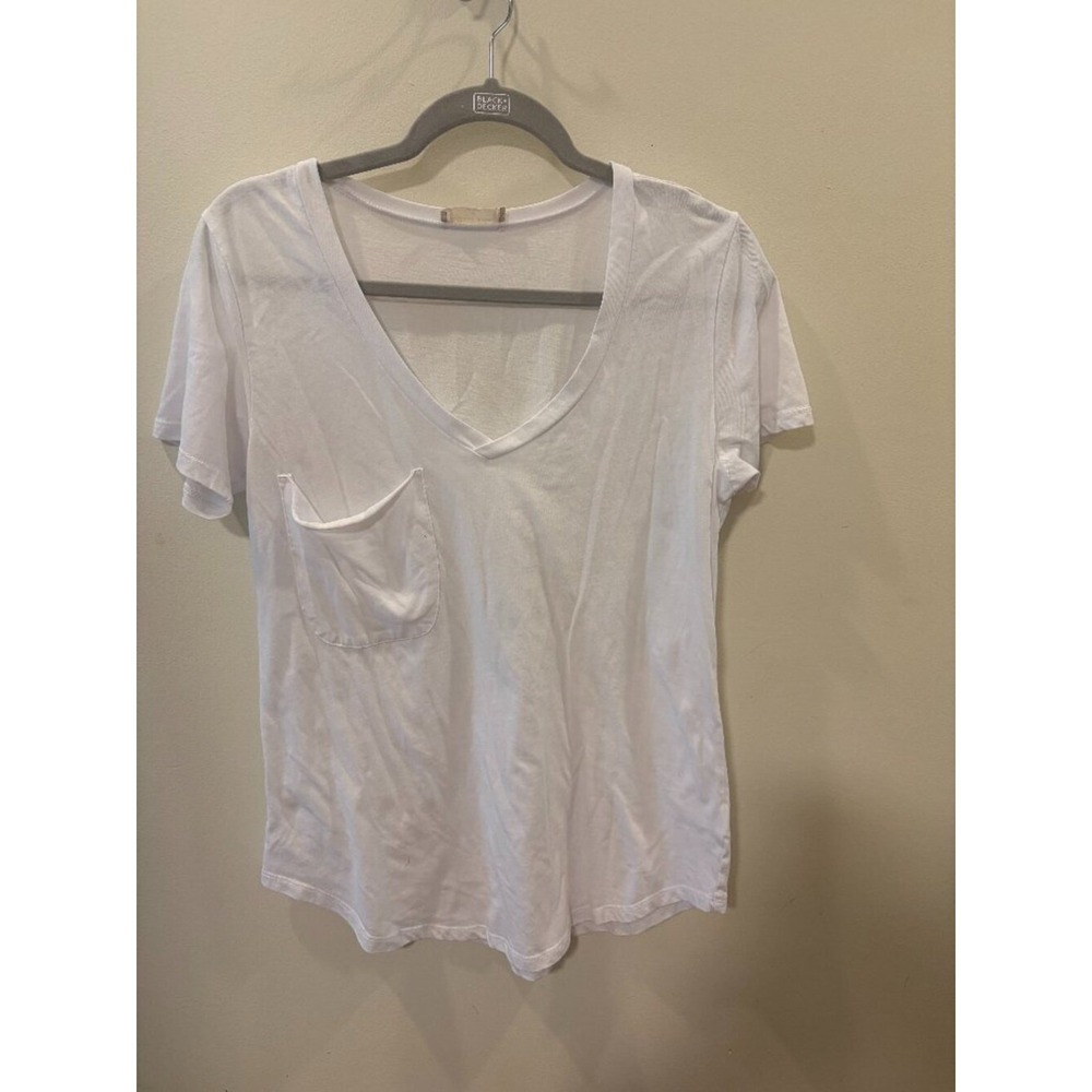 Altar'd State Womens White V-Neck Short Sleeve Pocket T-Shirt Size M - Picture 1 of 5